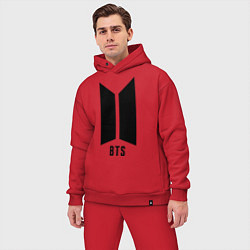 Мужской костюм оверсайз BTS Army, цвет: красный — фото 2