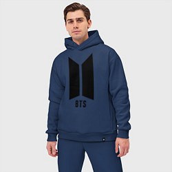 Мужской костюм оверсайз BTS Army цвета тёмно-синий — фото 2