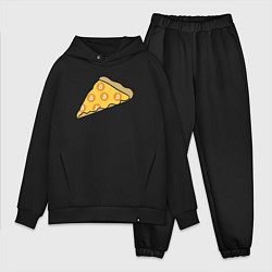 Мужской костюм оверсайз Bitcoin Pizza, цвет: черный