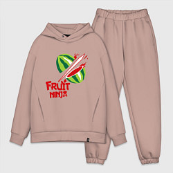 Мужской костюм оверсайз Fruit Ninja, цвет: пыльно-розовый