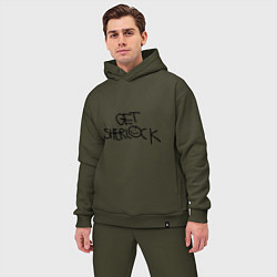 Мужской костюм оверсайз Get sherlock, цвет: хаки — фото 2