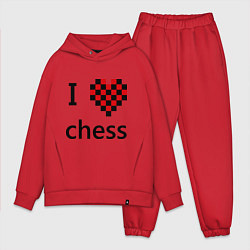 Мужской костюм оверсайз I love chess, цвет: красный