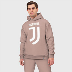 Мужской костюм оверсайз FC Juventus цвета пыльно-розовый — фото 2