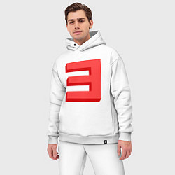 Мужской костюм оверсайз Eminem: Big E, цвет: белый — фото 2