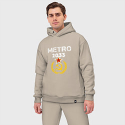 Мужской костюм оверсайз Metro 2033 цвета миндальный — фото 2