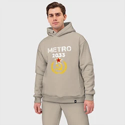 Мужской костюм оверсайз Metro 2033, цвет: миндальный — фото 2