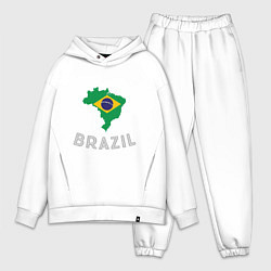 Мужской костюм оверсайз Brazil Country, цвет: белый
