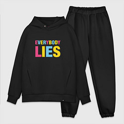 Мужской костюм оверсайз Everybody Lies, цвет: черный