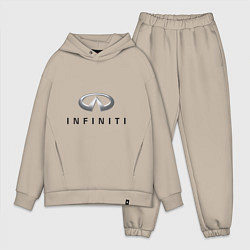 Мужской костюм оверсайз Logo Infiniti, цвет: миндальный