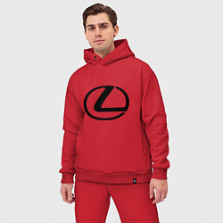 Мужской костюм оверсайз Logo lexus, цвет: красный — фото 2