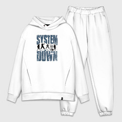 Мужской костюм оверсайз System of a Down большое лого, цвет: белый