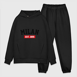 Мужской костюм оверсайз FC Milan Est. 1899, цвет: черный