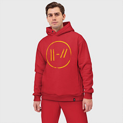 Мужской костюм оверсайз Twenty One Pilots: Trench, цвет: красный — фото 2