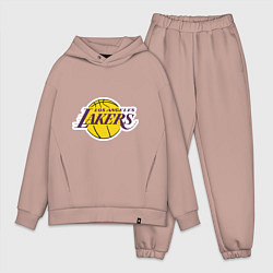 Мужской костюм оверсайз LA Lakers, цвет: пыльно-розовый
