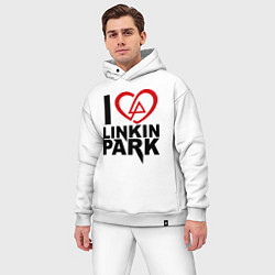 Мужской костюм оверсайз I love Linkin Park, цвет: белый — фото 2