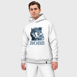 Мужской костюм оверсайз Boss cat, цвет: белый — фото 2