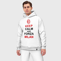 Мужской костюм оверсайз Keep Calm & Forza Milan, цвет: белый — фото 2