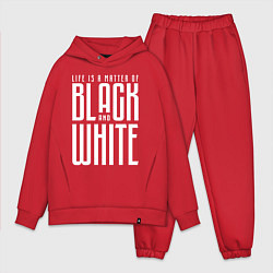 Мужской костюм оверсайз Juventus: Black & White, цвет: красный