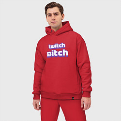 Мужской костюм оверсайз Twitch Bitch, цвет: красный — фото 2