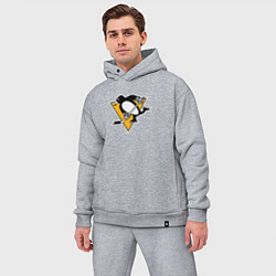 Мужской костюм оверсайз Pittsburgh Penguins: Evgeni Malkin цвета меланж — фото 2