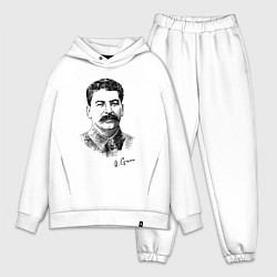 Мужской костюм оверсайз Товарищ Сталин цвета белый — фото 1