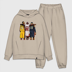 Мужской костюм оверсайз Bryant, Jordan, James, цвет: миндальный