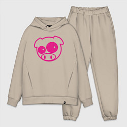 Мужской костюм оверсайз Subaru Power Pig, цвет: миндальный