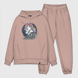 Мужской костюм оверсайз Единорог Rock, цвет: пыльно-розовый