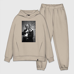 Мужской костюм оверсайз Бродский и кот, цвет: миндальный