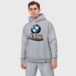Мужской костюм оверсайз BMW оскал, цвет: меланж — фото 2