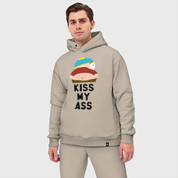 Мужской костюм оверсайз KISS MY ASS, цвет: миндальный — фото 2