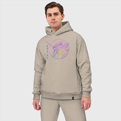 Мужской костюм оверсайз Eva 01, Evangelion, Vaporwave, цвет: миндальный — фото 2