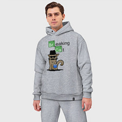 Мужской костюм оверсайз Breaking Cat, цвет: меланж — фото 2