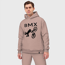 Мужской костюм оверсайз Велоспорт BMX Z цвета пыльно-розовый — фото 2