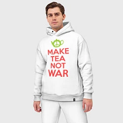 Мужской костюм оверсайз Make tea not war, цвет: белый — фото 2