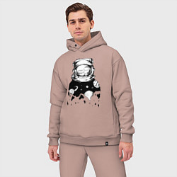 Мужской костюм оверсайз Космонавт, цвет: пыльно-розовый — фото 2
