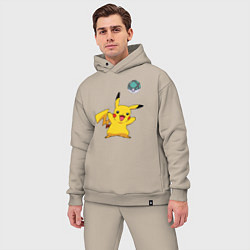Мужской костюм оверсайз Pokemon pikachu 1, цвет: миндальный — фото 2
