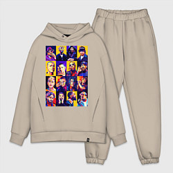 Мужской костюм оверсайз Легенды Рэпа, цвет: миндальный