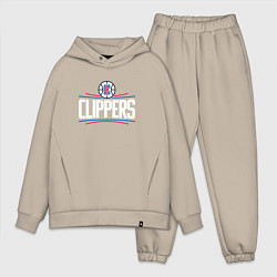 Мужской костюм оверсайз Los Angeles Clippers, цвет: миндальный