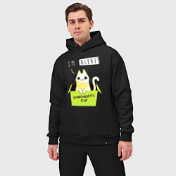 Мужской костюм оверсайз Кот спереди жив, а сзади, цвет: черный — фото 2