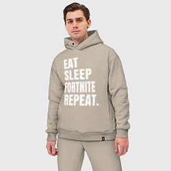 Мужской костюм оверсайз EAT SLEEP FORTNITE REPEAT, цвет: миндальный — фото 2