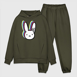 Мужской костюм оверсайз Bad Bunny logo, цвет: хаки