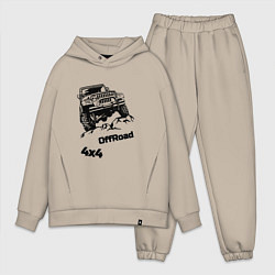 Мужской костюм оверсайз Offroad 4х4, цвет: миндальный