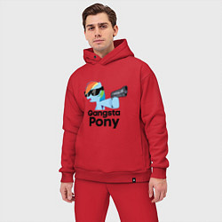 Мужской костюм оверсайз Gangsta pony, цвет: красный — фото 2