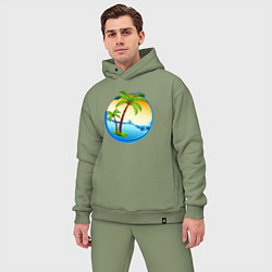 Мужской костюм оверсайз Palm beach, цвет: авокадо — фото 2