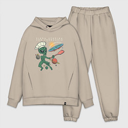 Мужской костюм оверсайз Повар и плоская земля пицца