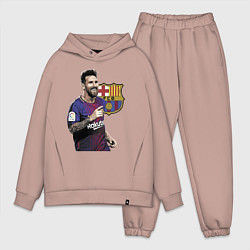 Мужской костюм оверсайз Lionel Messi Barcelona Argentina, цвет: пыльно-розовый