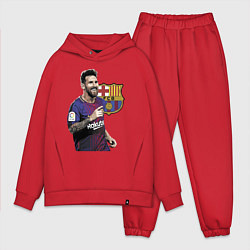 Мужской костюм оверсайз Lionel Messi Barcelona Argentina, цвет: красный