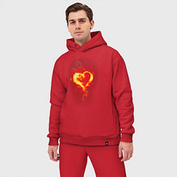 Мужской костюм оверсайз Пылкое сердце, цвет: красный — фото 2