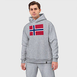 Мужской костюм оверсайз Норвегия Флаг Норвегии, цвет: меланж — фото 2